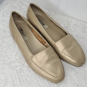 Featherlite Lite gold slip on penny loafer flats